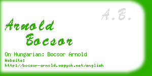 arnold bocsor business card